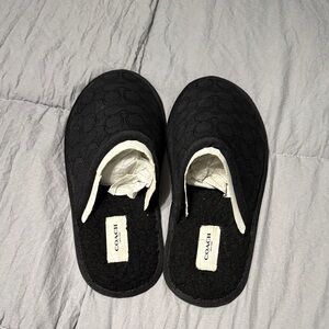 Coach Black and White Slippers